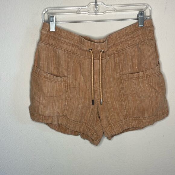 Athleta Cabo Linen 4" Linen Textured Shorts Pants Bottoms Women Size 8 - Picture 2 of 5